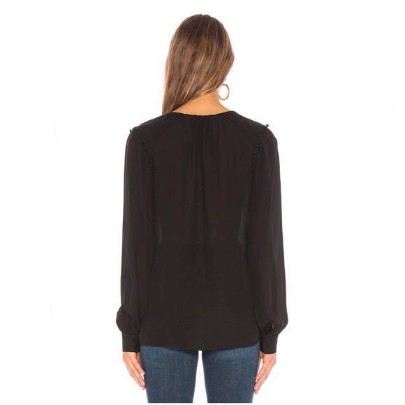 NEW PAIGE REVOLVE BLACK LONG SLEEVE SILK TOP - Picture 6 of 8